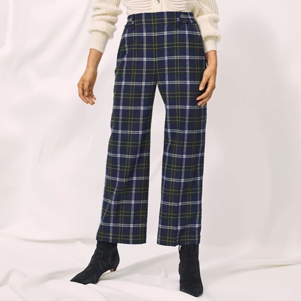 ARITZIA WILFRED Navy Tartan Pant